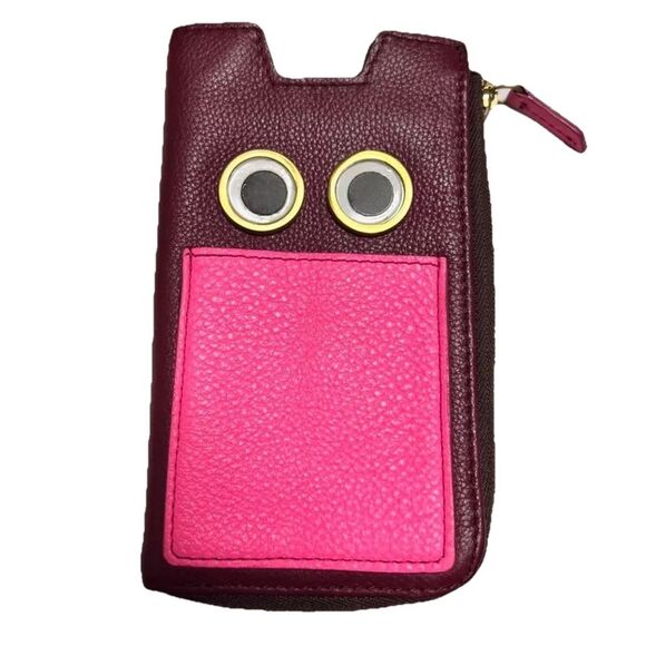 Y2K NWT Fossil Pink Rose Leather Phone Case Wallet CHIC - Picture 1 of 7